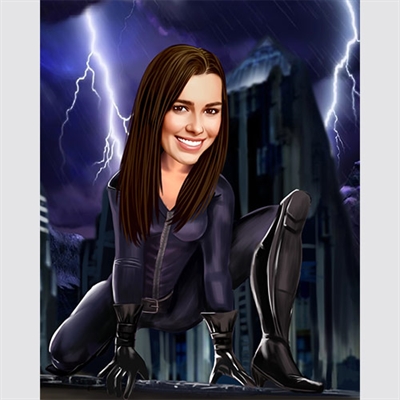 Catwoman Caricature from Photo - myDaVinci